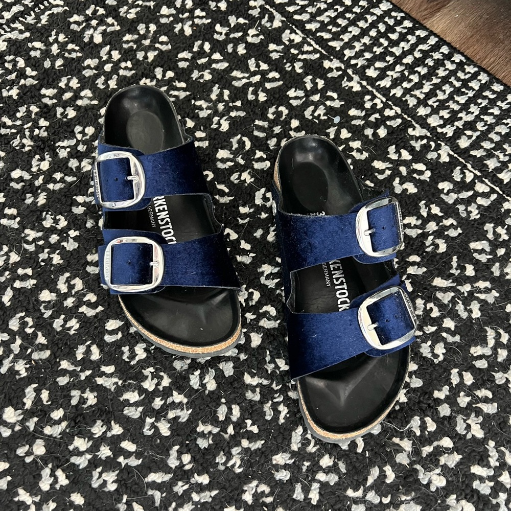 Rare navy blue velvet Birkenstock